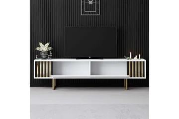 TV-bord Gull Linje Hvit / Gull - Hvit / Gull - Møbler - TV- & Mediamøbler - TV benk & mediabenk