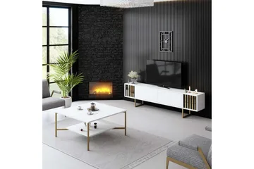 TV-bord Gull Linje Hvit / Gull - Hvit / Gull - Møbler - TV- & Mediamøbler - TV benk & mediabenk