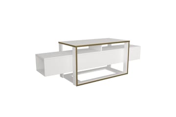 TV-bord Herb Hvit / Gull - Gull/Hvit - Møbler - TV- & Mediamøbler - TV benk & mediabenk