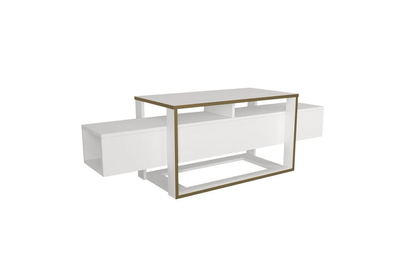 TV-bord Herb Hvit / Gull - Gull/Hvit - Møbler - TV- & Mediamøbler - TV benk & mediabenk