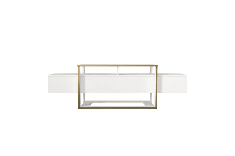 TV-bord Herb Hvit / Gull, Gull/Hvit