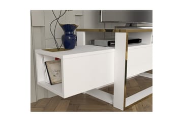 TV-bord Herb Hvit / Gull - Gull/Hvit - Møbler - TV- & Mediamøbler - TV benk & mediabenk
