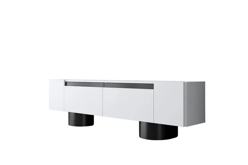 TV-bord Hvit / Svart, Hvit / Svart