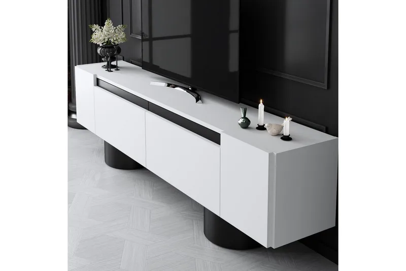 TV-bord Hvit / Svart - Hvit / Svart - Møbler - TV- & Mediamøbler - TV benk & mediabenk