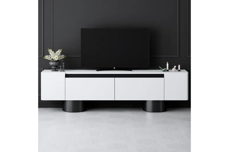 TV-bord Hvit / Svart - Hvit / Svart - Møbler - TV- & Mediamøbler - TV benk & mediabenk