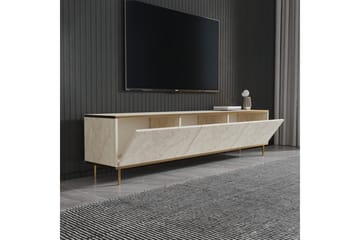 TV-bord Imaj Travertin / Gull - Gull/Taupe - Møbler - TV- & Mediamøbler - TV benk & mediabenk