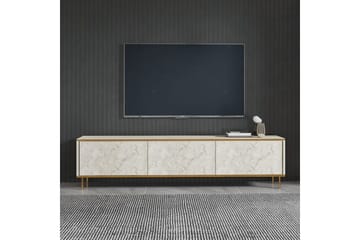 TV-bord Imaj Travertin / Gull - Gull/Taupe - Møbler - TV- & Mediamøbler - TV benk & mediabenk