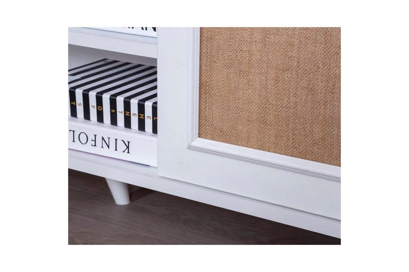 TV-bord Jatinder Hvit / Eik - Natur/Hvit - Møbler - TV- & Mediamøbler - TV benk & mediabenk