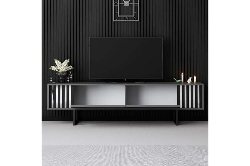 TV-bord Krom Linje Antrasitt / Svart - Antrasitt / Svart - Møbler - TV- & Mediamøbler - TV benk & mediabenk
