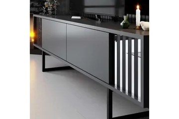 TV-bord Krom Linje Antrasitt / Svart - Antrasitt / Svart - Møbler - TV- & Mediamøbler - TV benk & mediabenk