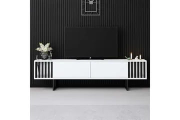 TV-bord Krom Linje Hvit / Svart - Hvit / Svart - Møbler - TV- & Mediamøbler - TV benk & mediabenk