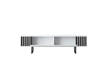 TV-bord Krom Linje Hvit / Svart - Hvit / Svart - Møbler - TV- & Mediamøbler - TV benk & mediabenk