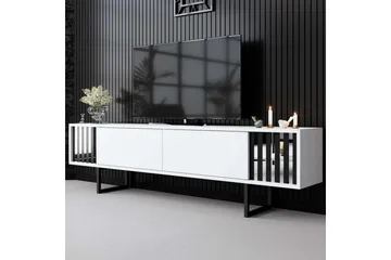 TV-bord Krom Linje Hvit / Svart - Hvit / Svart - Møbler - TV- & Mediamøbler - TV benk & mediabenk