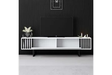 TV-bord Krom Linje Hvit / Svart - Hvit / Svart - Møbler - TV- & Mediamøbler - TV benk & mediabenk