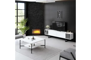 TV-bord Krom Linje Hvit / Svart - Hvit / Svart - Møbler - TV- & Mediamøbler - TV benk & mediabenk