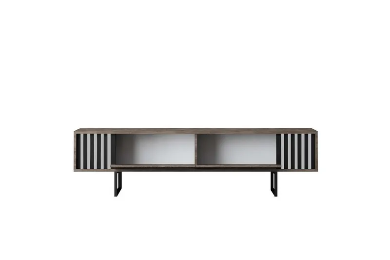 TV-bord Krom Linje Valnøtt / Svart - Valnøtt / Svart - Møbler - TV- & Mediamøbler - TV benk & mediabenk