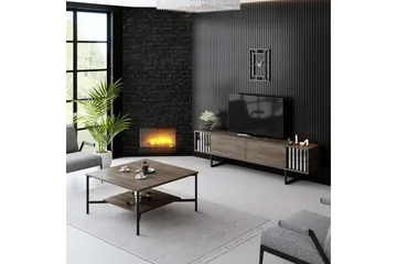 TV-bord Krom Linje Valnøtt / Svart - Valnøtt / Svart - Møbler - TV- & Mediamøbler - TV benk & mediabenk