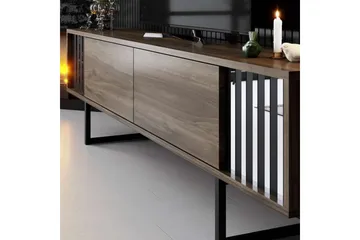 TV-bord Krom Linje Valnøtt / Svart - Valnøtt / Svart - Møbler - TV- & Mediamøbler - TV benk & mediabenk