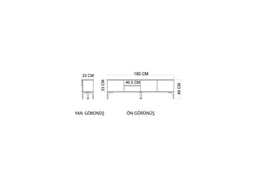 TV-bord Kunar Hvit / Eik - Hvit / Eik - Møbler - TV- & Mediamøbler - TV benk & mediabenk
