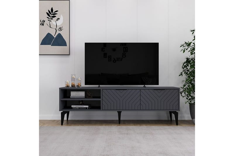 TV-bord Lyven Antrasitt - Antrasitt - Møbler - TV- & Mediamøbler - TV benk & mediabenk