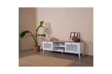 TV-bord Mjudi Håndverk Hvit / Eik - Hvit / Eik - Møbler - TV- & Mediamøbler - TV benk & mediabenk