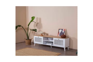 TV-bord Mjudi Håndverk Hvit / Eik - Hvit / Eik - Møbler - TV- & Mediamøbler - TV benk & mediabenk