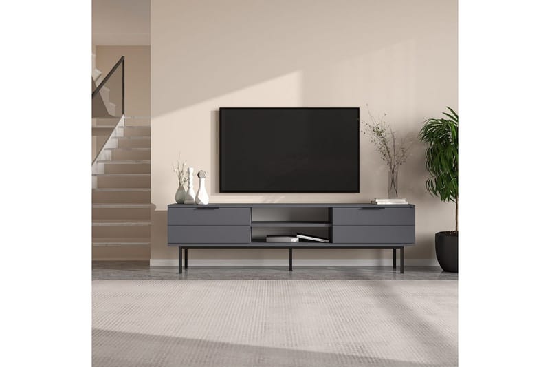 TV-bord Ranjit Antrasitt - Antrasitt - Møbler - TV- & Mediamøbler - TV benk & mediabenk