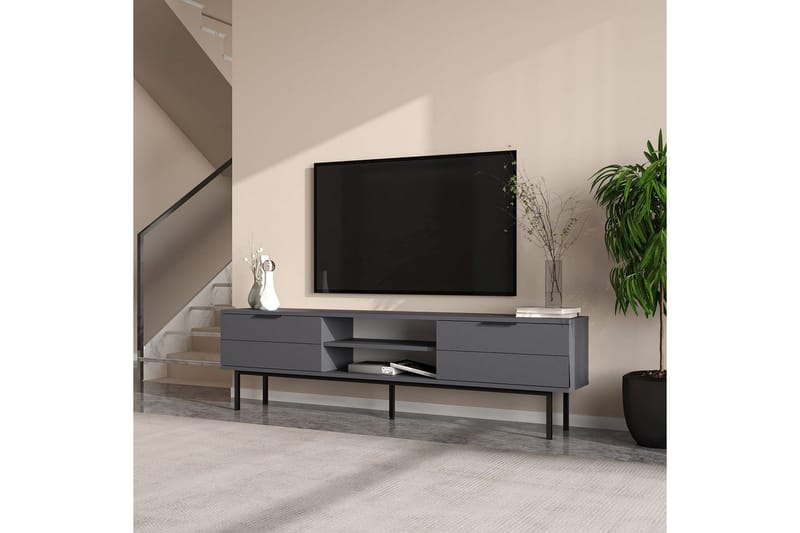 TV-bord Ranjit Antrasitt - Antrasitt - Møbler - TV- & Mediamøbler - TV benk & mediabenk