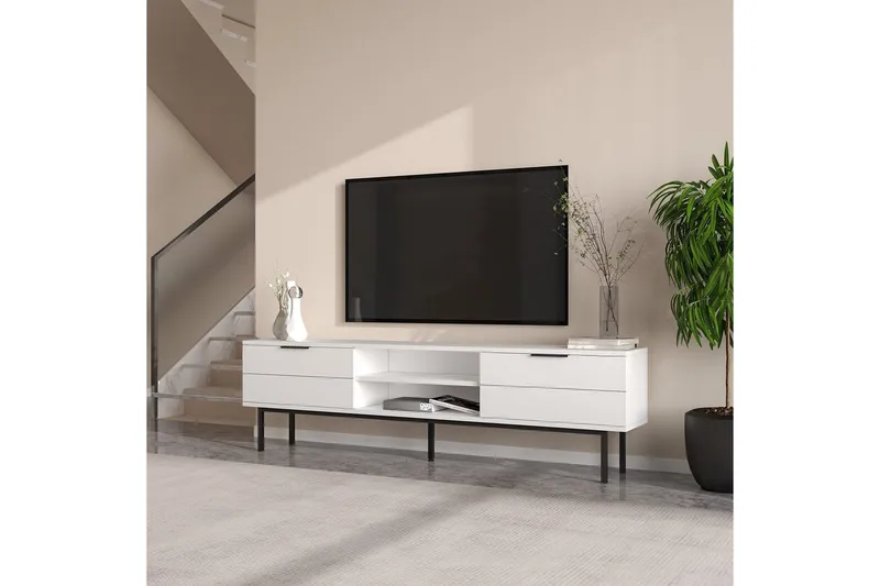 TV-bord Ranjit Hvit - Hvit - Møbler - TV- & Mediamøbler - TV benk & mediabenk