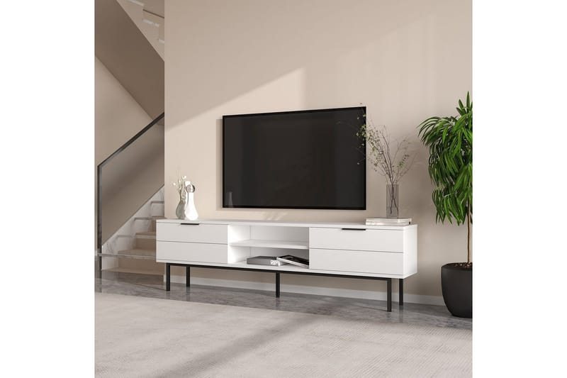 TV-bord Ranjit Hvit - Hvit - Møbler - TV- & Mediamøbler - TV benk & mediabenk