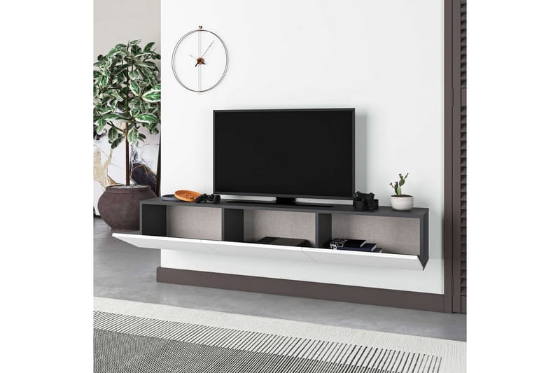 TV-bord Rasab 180 Antrasitt / Hvit - Antrasitt / Hvit - Møbler - TV- & Mediamøbler - TV benk & mediabenk