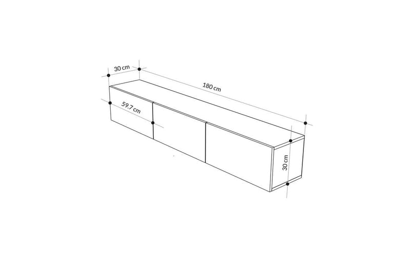 TV-bord Rasab 180 Antrasitt / Hvit - Antrasitt / Hvit - Møbler - TV- & Mediamøbler - TV benk & mediabenk
