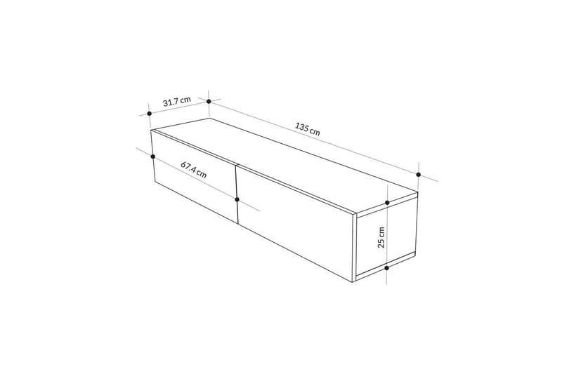 TV-bord Rasab Sudamaleik / Hvit - Sudamaleik / Hvit - Møbler - TV- & Mediamøbler - TV benk & mediabenk