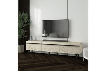 TV-bord Ravinarville Travertin / Svart - Beige - Møbler - TV- & Mediamøbler - TV benk & mediabenk