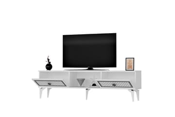 TV-bord Sivaji Hvit / Sølv - Hvit / Sølv - Møbler - TV- & Mediamøbler - TV benk & mediabenk