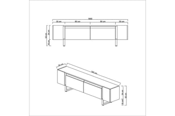 TV-bord Sozi Antrasitt / Gull - Antrasitt / Gull - Møbler - TV- & Mediamøbler - TV benk & mediabenk