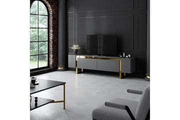 TV-bord Sozi Antrasitt / Gull - Antrasitt / Gull - Møbler - TV- & Mediamøbler - TV benk & mediabenk