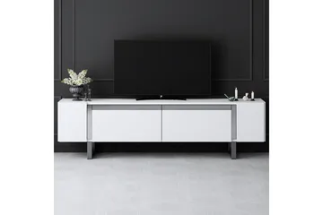 TV-bord Sozi Hvit / Sølv - Hvit / Sølv - Møbler - TV- & Mediamøbler - TV benk & mediabenk