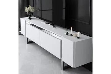 TV-bord Sozi Hvit / Sølv - Hvit / Sølv - Møbler - TV- & Mediamøbler - TV benk & mediabenk