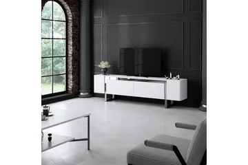 TV-bord Sozi Hvit / Sølv - Hvit / Sølv - Møbler - TV- & Mediamøbler - TV benk & mediabenk