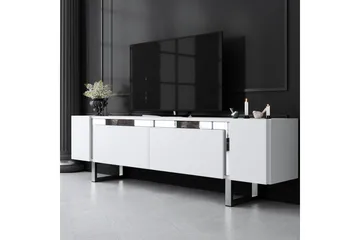 TV-bord Sozi Hvit / Sølv - Hvit / Sølv - Møbler - TV- & Mediamøbler - TV benk & mediabenk