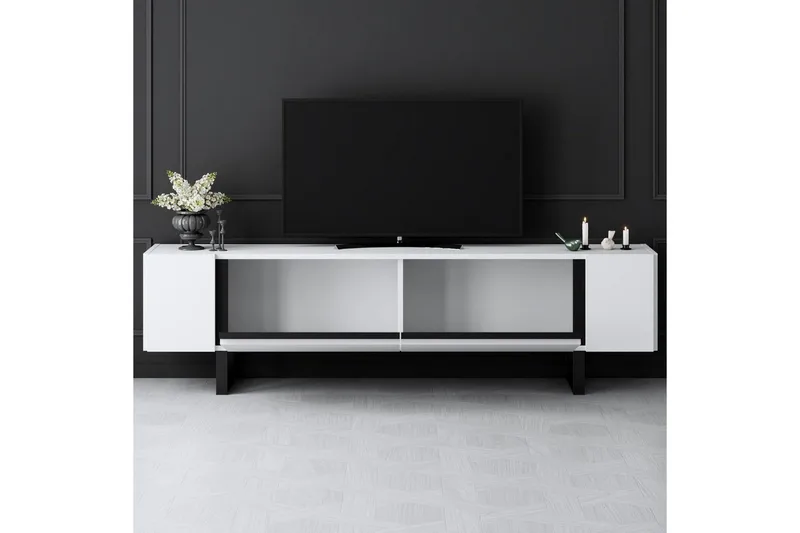 TV-bord Sozi Hvit / Svart - Hvit / Svart - Møbler - TV- & Mediamøbler - TV benk & mediabenk