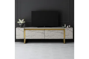 TV-bord Sozi Travertin / Gull - Travertin / Gull - Møbler - TV- & Mediamøbler - TV benk & mediabenk