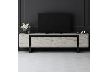 TV-bord Sozi Travertin / Svart - Travertin / Svart - Møbler - TV- & Mediamøbler - TV benk & mediabenk