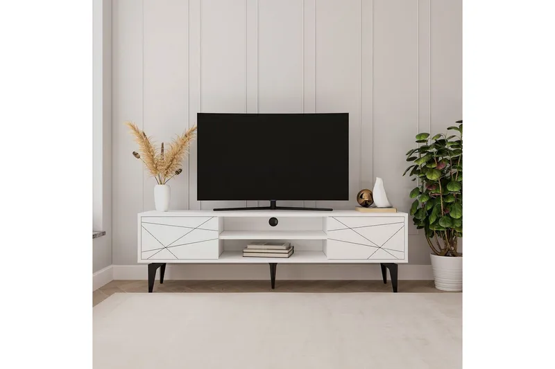 TV-bord Sudama Hvit - Hvit - Møbler - TV- & Mediamøbler - TV benk & mediabenk