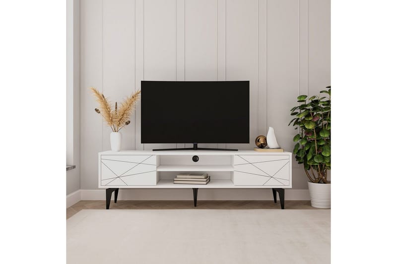 TV-bord Sudama Hvit - Hvit - Møbler - TV- & Mediamøbler - TV benk & mediabenk