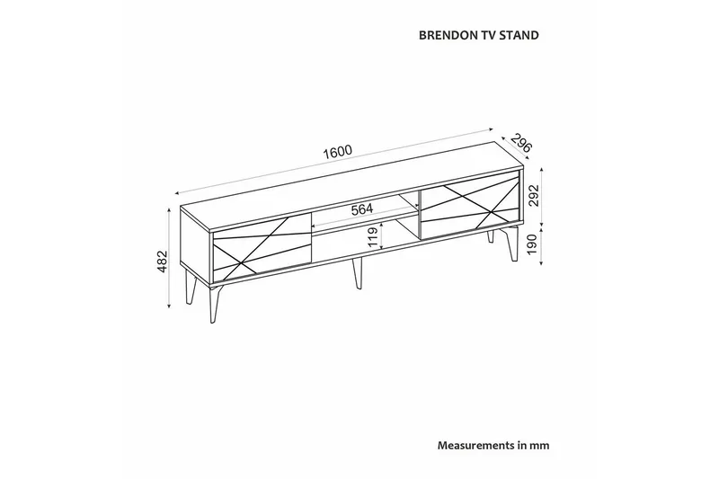 TV-bord Sudama Hvit - Hvit - Møbler - TV- & Mediamøbler - TV benk & mediabenk