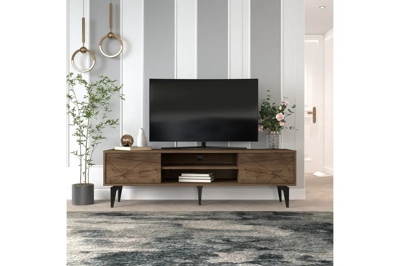 TV-bord Sudama Valnøtt - Valnøtt - Møbler - TV- & Mediamøbler - TV benk & mediabenk