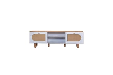 TV-bord Terra Hvit / Eik - Mellomfarget tre/Hvit - Møbler - TV- & Mediamøbler - TV benk & mediabenk