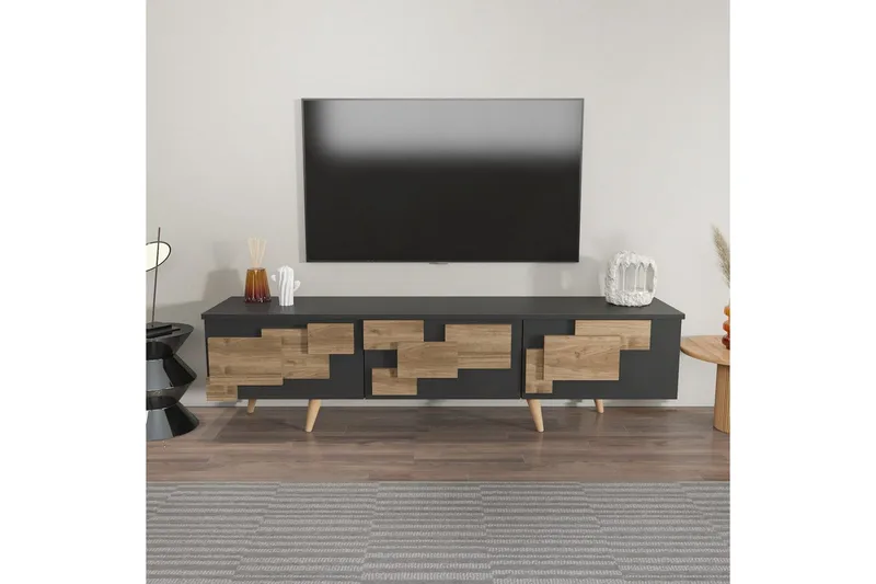 TV-bord Ticomannd Antrasitt / Valnøtt - Antrasitt / Valnøtt - Møbler - TV- & Mediamøbler - TV benk & mediabenk